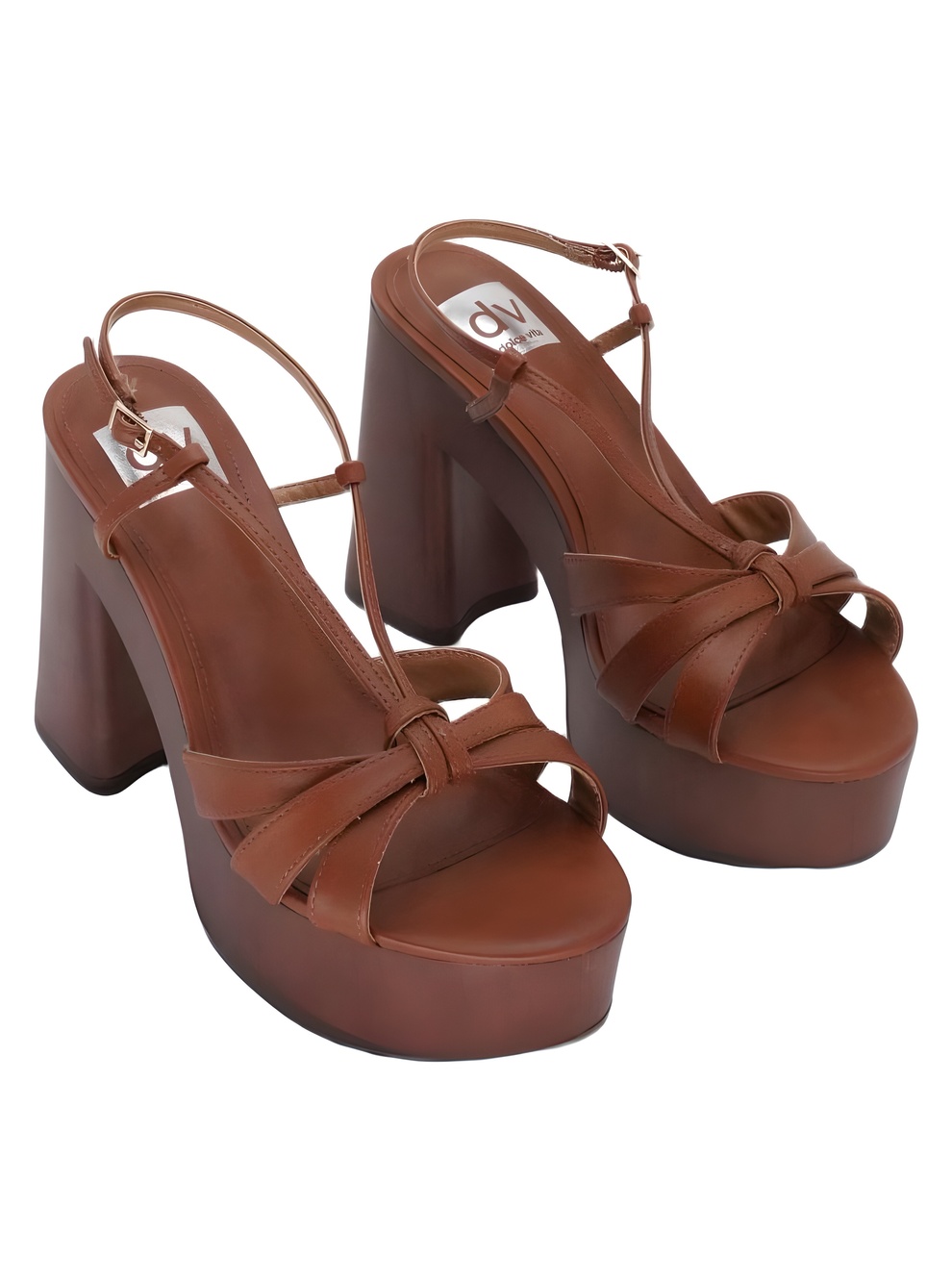 DV Dolce Vita Willowmena Strappy 4.5" Platform Sandals Tan Brown Size 7.5M